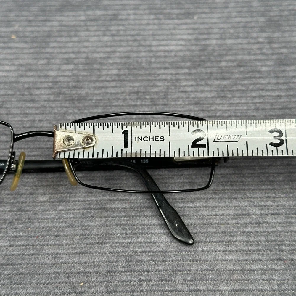 Vogue VO 3493 352 Black Metal Rectangular Y2K Eyeglasses Frames 52-18-135 Vtg